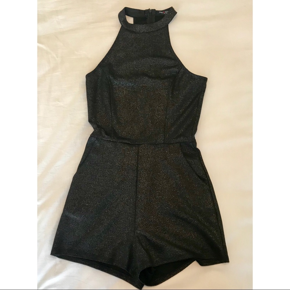 Black Shimmer Romper